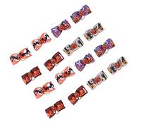 Omabeta 16 Lazos Bonitos para el Pelo de, Exquisito Tocado con Lazo para Mascota para Halloween, Tamaño Pequeño con Banda de Goma, Colores y Patrones Mezclados