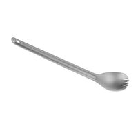 Omabeta 2 en 1 Tenedor Cuchara Combo de Metal Liviano para Acampar Senderismo 5 Piezas Cucharas de Helado de Largo