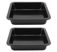 Omabeta 2 uds., Molde antiadherente para tartas con forma cuadrada, molde para pastel de mousse, molde para pan, queso, Pizza, bandeja para hornear, herramienta para hornear para cocina(Negro)