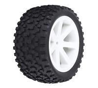 Omabeta 4pcs 1/10 RC Tire Wheel Tire Tire Tiret Bordes de Nylon Llenado de Esponja de Goma Superior con Mejor Agarre para HSP HPI Hobbyking LOSI VRX LRP ZD Racing (Blanco)