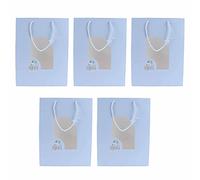 Omabeta 5 Bolsas de Regalo de Papel, Diseño único de Dibujos Animados, Bolsa Portátil para Regalar en Baby Showers o Bodas, Cartón Blanco Duradero, 13.0 X 9.8 X 4.7 Pulgadas (B&B Xiaoyu)