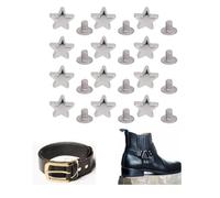 Omabeta 50 Juegos de Tornillos de Remaches de Cuero, Remache de Estrella de Cinco Puntas, Kit de Tornillos PH de 4,5 Mm para Cinturones de Encuadernación de Cuero, Bolsos, Zapatos (Plata)