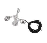 Omabeta Aleación de Aluminio 3 Tazas Sensor de Velocidad del Viento Anemómetro Sensor de Monitoreo de Velocidad del Viento Medición de 360 grados 0 a 3.8V con Cable de 8 M para