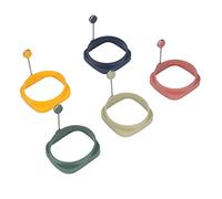 Omabeta Anillos para Freír Huevos, Molde de Tortilla Duradero de Silicona para los Amantes del Desayuno, Amarillo, Rosa, Verde, Azul, Cian, 5 uds.