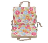 Omabeta Asiento Plegable de Algodón Perlado con Respaldo para Actividades Al Aire Libre, Cojín de Tela Oxford para Silla de Estadio para Camping, Eventos Deportivos, 15 X 13,4 X 1,6 Pulgadas (Flor)