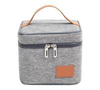 Omabeta Bolsa de Almuerzo Aislada a Prueba de Fugas para Picnics, Viajes Al Aire Libre, Bolsa Refrigeradora de Almuerzo de Fácil Acceso para Platos Fríos y Calientes, de Gris de Tela Oxford para