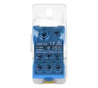 Omabeta Caja de Distribución de Carril DIN Carcasa Ignífuga Conector de Alimentación de Alta Conductividad para Gabinetes Eléctricos PA66 1 Unidad (Azul)