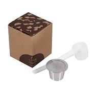 Omabeta Cápsula de café de Acero Inoxidable, Cápsula Reutilizable Recargable con Cuchara, para Hacer Bricolaje, Se Adapta a 4-5g de café en Polvo