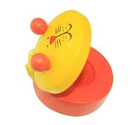 Omabeta Castañuela de Dedo de Madera con Patrón de Animales, Instrumentos Musicales, Juguetes para Educación Temprana de Bebés, Diversión Segura y Educativa para Niños, 1 Castañuela (Amarillo)