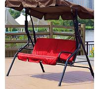 Omabeta Columpio al Aire Libre Silla de 3 Asientos Cojín Impermeable Reemplazo Funda de Asiento de Columpio Cubierta de protección para Silla de Columpio para Patio Exterior para Patio, jardín(Rojo)