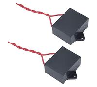 Omabeta Condensador para Ventilador de Techo 25UF Componente a Prueba de Explosiones para Ventiladores y Electrodomésticos Negro 2 Piezas Longitud del Cable 14 Cm