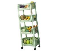 Omabeta Estante de Almacenamiento de Cocina, Carrito Rodante Duradero de Varios Niveles para Frutas, Verduras, Aperitivos, Juguete, Estantería Móvil para Cocina y Baño (Verde)