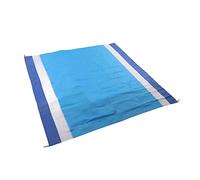 Omabeta Estera de Playa Portátil de Gran Tamaño a Prueba de, Estera de Picnic de Moda Plegable Impermeable para Acampar Al Aire Libre, Prevención de, 200x210cm (Azul Rayas Blancas y Azul Medio)