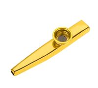Omabeta Flauta Kazoo de Metal Finamente Elaborada Material Resistente y Duradero Instrumento Musical Fácil de Tocar Rojo 11,9 X 2,5 Cm para Niños y Amigos (Oro)