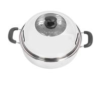 Omabeta Hoja de Vapor de 2 Niveles, Utensilios de Cocina de Vapor de Acero Inoxidable con Tapa para Bollos Al Vapor de Mariscos de Pescado
