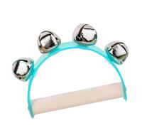 Omabeta Jingle Bell Toy Color Brillante Ergonómico Campanas para Niños Educación Musical Temprana Madera 1 Unidad (Azul)