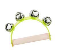 Omabeta Jingle Bell Toy Color Brillante Ergonómico Campanas para Niños Educación Musical Temprana Madera 1 Unidad (Verde)