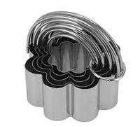 Omabeta Juego de 5 Cortadores de Galletas de Acero Inoxidable con, Molde para Hornear Galletas a Prueba de óxido, para de Bricolaje, Pasteles de Chocolate y Día de San (Flor)