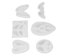 Omabeta Juego de Moldes de Silicona con Forma de Ala de ángel, 6 uds., Flexibles y Reutilizables para Hornear Manualidades, Ideal para Amantes del Bricolaje, Silicona Suave Transparente