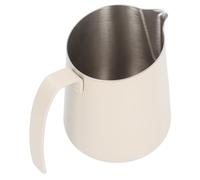 Omabeta Leche de Espuma Latte Latte Arte Café Creamer Cup 304 Acero Inoxidable con Picos de Inclinación y Marcas de Medición para Cafe Kitchen Home Barista (750ml beige)