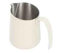 Omabeta Leche de Espuma Latte Latte Arte Café Creamer Cup 304 Acero Inoxidable con Picos de Inclinación y Marcas de Medición para Cafe Kitchen Home Barista (500ml beige)
