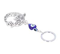 Omabeta Llavero Lucky Eye con Colgante de Delfín Azul, Atractivo Regalo