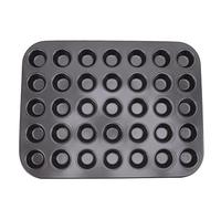 Omabeta Mini Moldes Antiadherentes para Muffins, Moldes Profesionales de Acero Al Carbono con Revestimiento de PTFE para una Fácil Limpieza, Mini para Magdalenas y Galletas (35 rejillas)