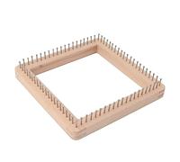 Omabeta Mini Tabla de Tejer Cuadrada, Herramienta Esencial de Ganchillo de Madera para Estera de Tejer, Bufandas, Sombreros, Calcetines para Niños y Adultos, Madera Maciza (Largo 7,9 pulgadas)