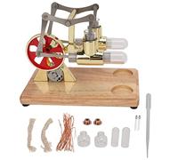Omabeta Modelo de Motor Stirling, Elegante Equilibrio Dorado de Dos Cilindros, Juguete Educativo para Proyectos Científicos, Aleación de Zinc, 6,7 X 5,1 X 3,7 Pulgadas