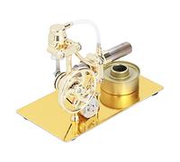 Omabeta Modelo de Motor Stirling, Juguete Educativo, Minimotor de con Luz LED para Regalo de Aprendizaje Científico, Hierro de 16x8,8x12cm