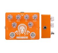 Omabeta Pedal de Guitarra Efecto de Distorsión de Sobrevelocidad Dual Diseño de Bypass Verdadero para Accesorios de Músicos 1 Unidad