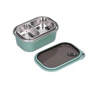 Omabeta Sellada a Prueba de Fugas de Acero Inoxidable con Contenedores de Alimentos de Dos Capas para Picnic Escolar en la Oficina, Caja Duradera para Estudiantes y Adultos, Capacidad de 1,2 L