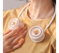Omabeta Ventilador de Cuello Portátil Ajustable Silencioso sin Aspas para Verano Al Aire Libre, Ventilador Portátil de Cuello USB de 3 Velocidades para Viajes Oficina Gimnasio (Blanco)