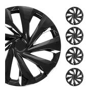 OMAC - ABS Black Hub Caps 15 Inch Set of 4, Tapas para Rines 15, Premium Wheel Covers 15 Inch, R15 Rim Cover Set, Snap On Durable Car Replacement Exterior Accessories
