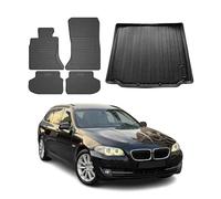 OMAC Alfombrillas & Bandeja Maletero Juego Compatible con BMW 5er Touring F11 2009-2017 Goma 5X