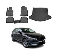 OMAC Alfombrillas & Bandeja Maletero Juego Compatible con Mazda CX-5 2017-2021 Goma TPE Negro 5X