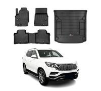 OMAC Alfombrillas & Bandeja Maletero Juego Compatible con SsangYong Rexton 2017-2026 Goma 4X