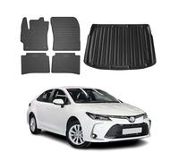 OMAC Alfombrillas & Bandeja Maletero Juego Compatible con Toyota Corolla Hatchback 2019-2026 Goma 5X