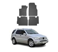 OMAC Alfombrillas de Coche, Alfombras Coche, Esterilla Coche para Todas Las Condiciones meteorológicas compatibles con Mercedes Clase M W163 ML 2002 - 2005 3Dborde Alto Alfombrillas denegro
