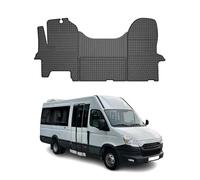 OMAC Alfombrillas de coche, Alfombras, Esterilla para todo tipo de clima, compatibles con Iveco Daily IV 2006 - 2014, ajuste 3D, borde alto, alfombrillas de goma, color negro