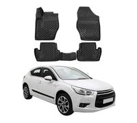 OMAC Alfombrillas De Coche Compatible con Citroen DS4 2011-2015 Negro Goma TPE 4Pza
