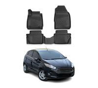 OMAC Alfombrillas De Coche Compatible con Ford Fiesta 4tür 2008-2017 Negro Goma TPE 4Pza