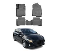 OMAC Alfombrillas De Coche Compatible con Hyundai i20 2020-2024 Negro Goma TPE 4Pza