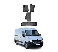 OMAC Alfombrillas De Coche Compatible con Renault Master 2010-2021 Negro Goma TPE 4Pza