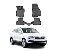 OMAC Alfombrillas De Coche Compatible con Skoda Karoq 2017-2024 Negro Goma TPE 4Pza