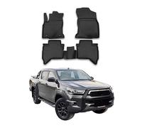 OMAC Alfombrillas De Coche Compatible con Toyota Hilux 2015-2021 Negro Goma TPE 4Pza