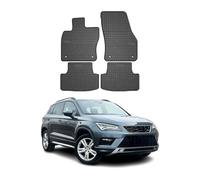 OMAC Alfombrillas de coche, Esterilla Coche, Alfombrilla Coche Conductor para todo tipo de clima, compatibles con Seat Ateca 2016-2022, ajuste 3D, borde alto, alfombrillas de goma, color negro