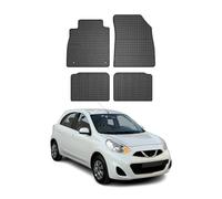 OMAC Alfombrillas de coche, Esterilla coche para todas las condiciones meteorológicas, compatibles con Nissan Micra K14 2016 - 2022, ajuste 3D, borde alto, alfombrillas de goma, color negro