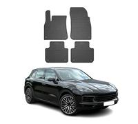 OMAC Alfombrillas de coche, Esterillas de coche para todo tipo de clima, compatibles con Porsche Cayenne III 2017-2022, ajuste 3D, borde alto, alfombrillas de goma, color negro