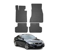 OMAC Alfombrillas de coche para todas las condiciones meteorológicas, compatibles con BMW Serie 5 G30 2017-2022, ajuste 3D, borde alto, alfombrillas de goma, para todo tipo de clima, color negro